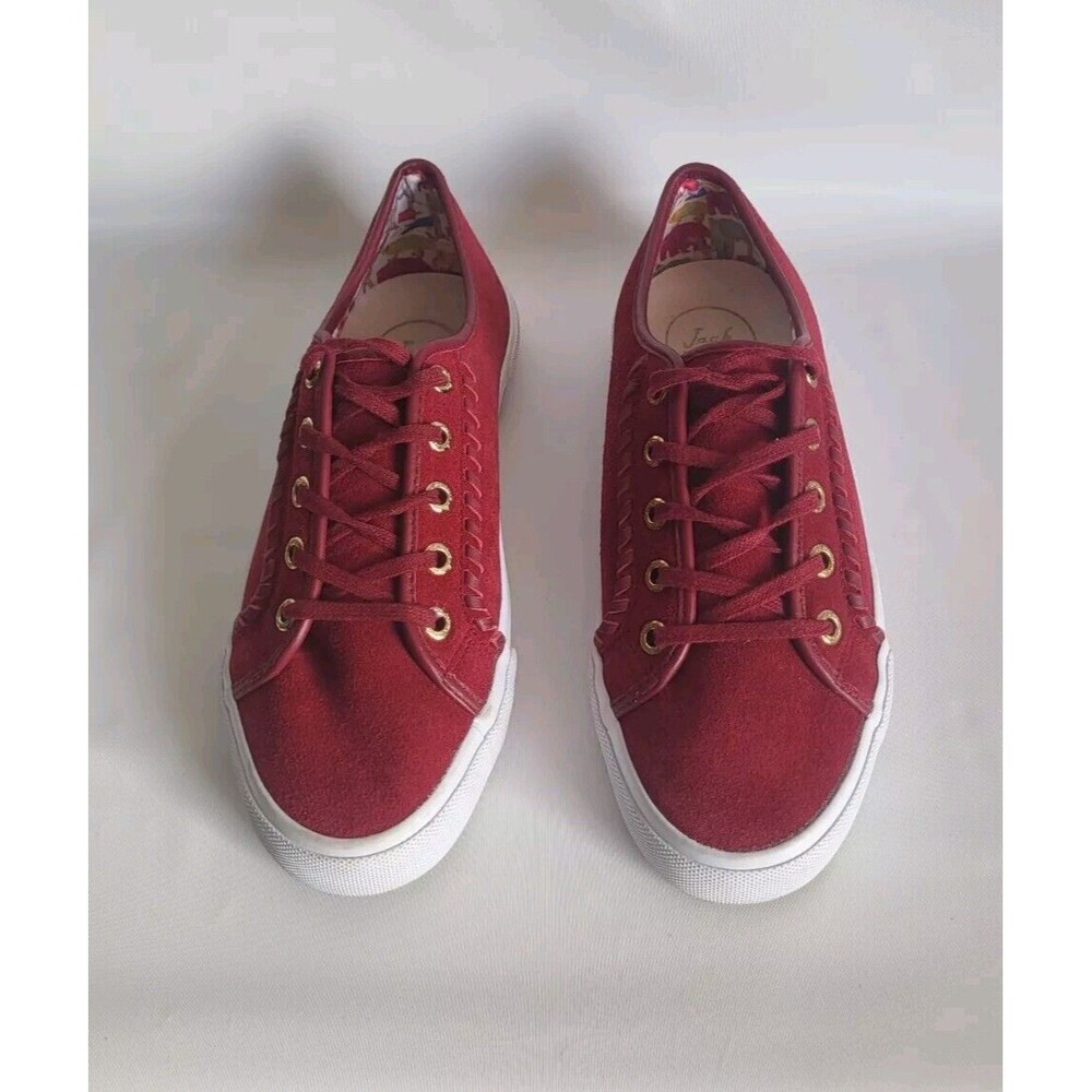 Jack Rogers Women’s Casual Flats Red Suede Low Top Lace-up  Sneakers Size 6.5